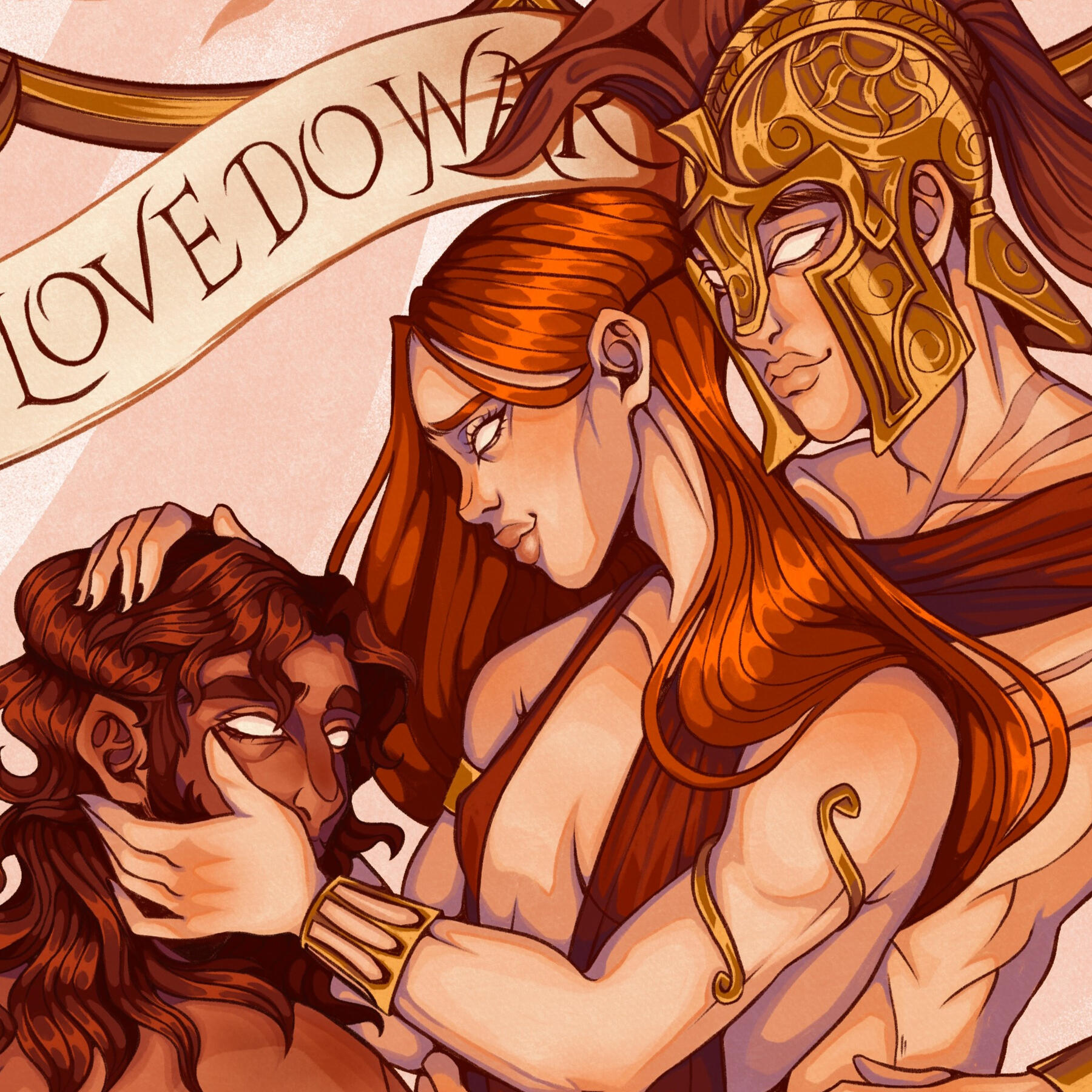 Illustration d'Aphrodite, Ares et Héphaïstos